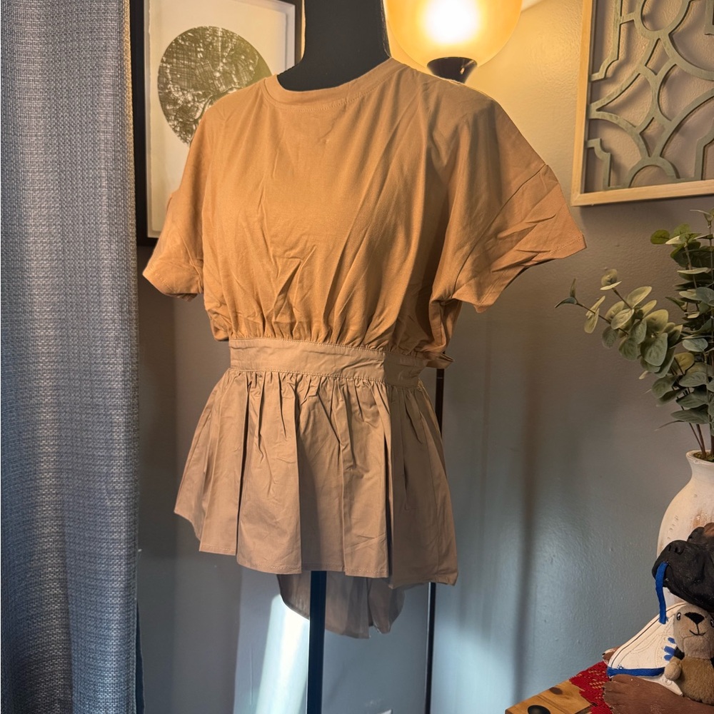 Elegant Tan Women's Blouse